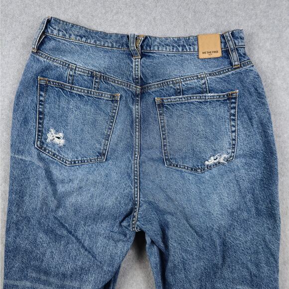 We the Free Jeans Womens Size 32 CRVY Destructed Straight Leg Free People - Picture 5 of 16